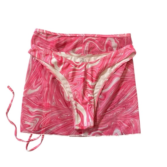 Vibrant Pink Swirl Bikini Bottom & Skirt - Picture 12 of 15